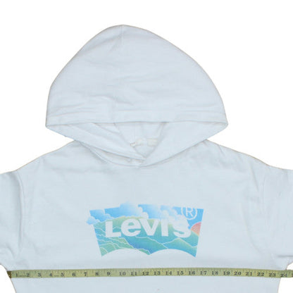 Womens UK Size L Levi's White Pullover Hoodie