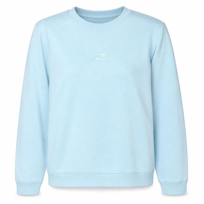 Fila Women Sky Blue Crew Neck Pullover Sweatshirt L Cotton Blend
