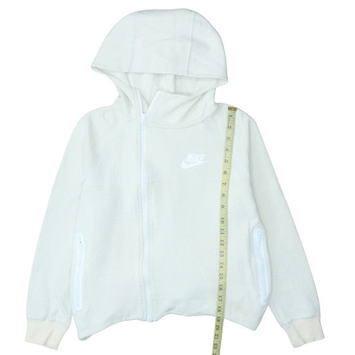 Mens UK Size S Nike White Full Zip Hoodie