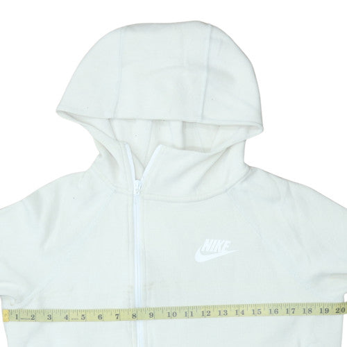 Mens UK Size S Nike White Full Zip Hoodie