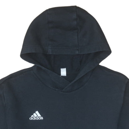 Adidas Boys Black Pullover Hoodie Size 13-14 Years Cotton Blend