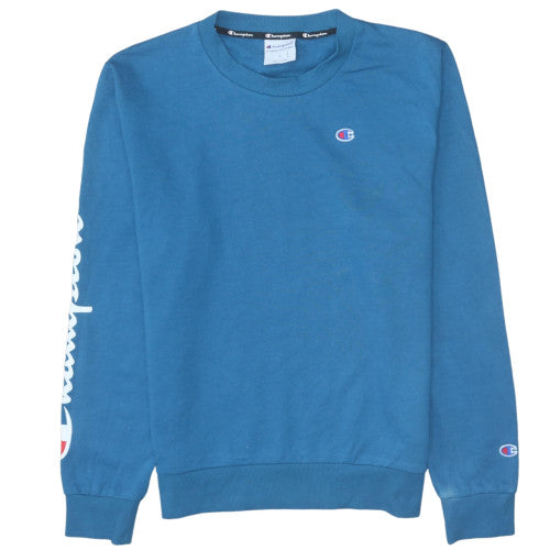 Mens UK Size L Champion Blue Pullover Sweatshirt