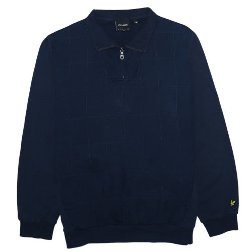Mens UK Size L Lyle & Scott Blue 1/2 Zip Sweatshirt