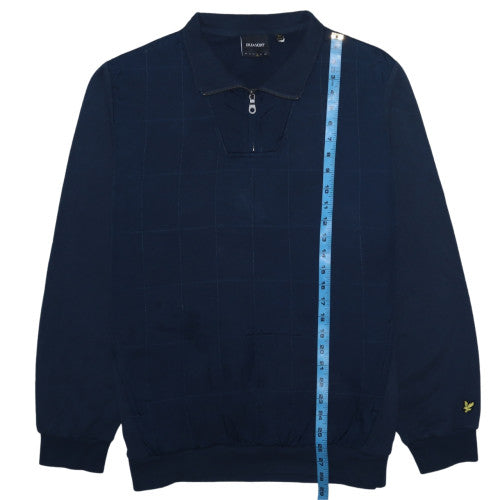 Mens UK Size L Lyle & Scott Blue 1/2 Zip Sweatshirt