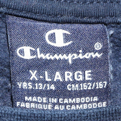 Champion Boys Navy Red Colourblock Sweatshirt XL 13-14 Yrs Crew Neck Fleece
