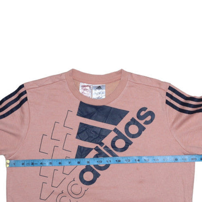 Adidas Boys Pink Logo Pullover Sweatshirt 13-14 Years Long Sleeve