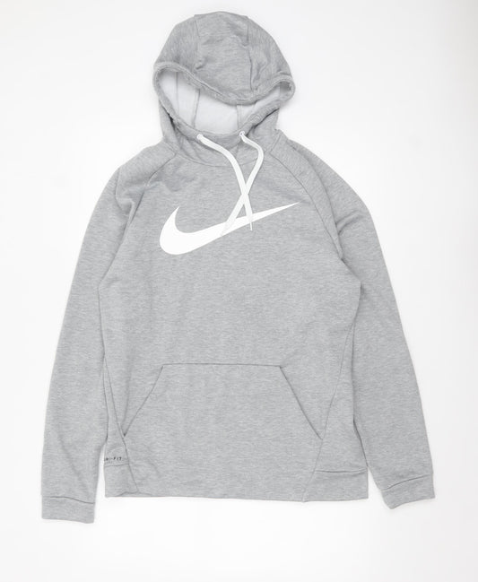 Mens UK Size M Nike Grey Pullover Hoodie
