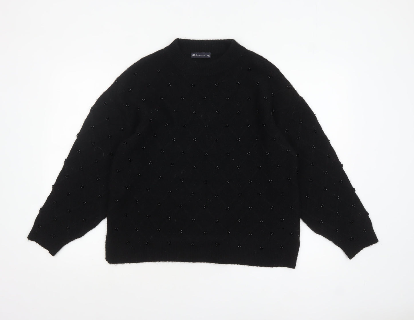 Womens UK Size M Marks and Spencer Black Pullover Jumper