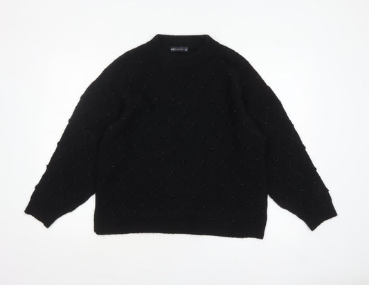Womens UK Size M Marks and Spencer Black Pullover Jumper