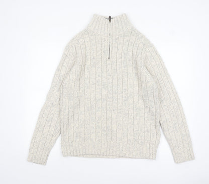 Marks and Spencer Men’s Beige 1/2 Zip Cable-Knit Jumper M