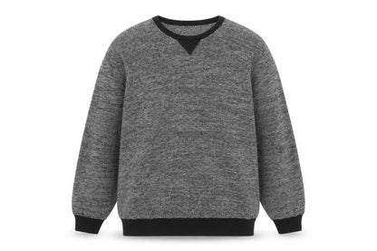 Tu Men Grey Cotton Crew Neck Pullover Jumper Size L