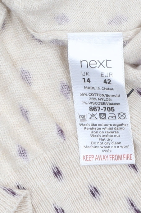 Womens UK Size 14 NEXT Beige Cardigan Jumper