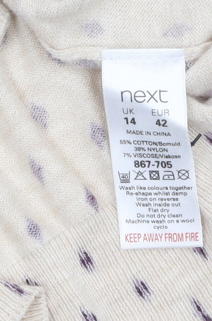 Womens UK Size 14 NEXT Beige Cardigan Jumper