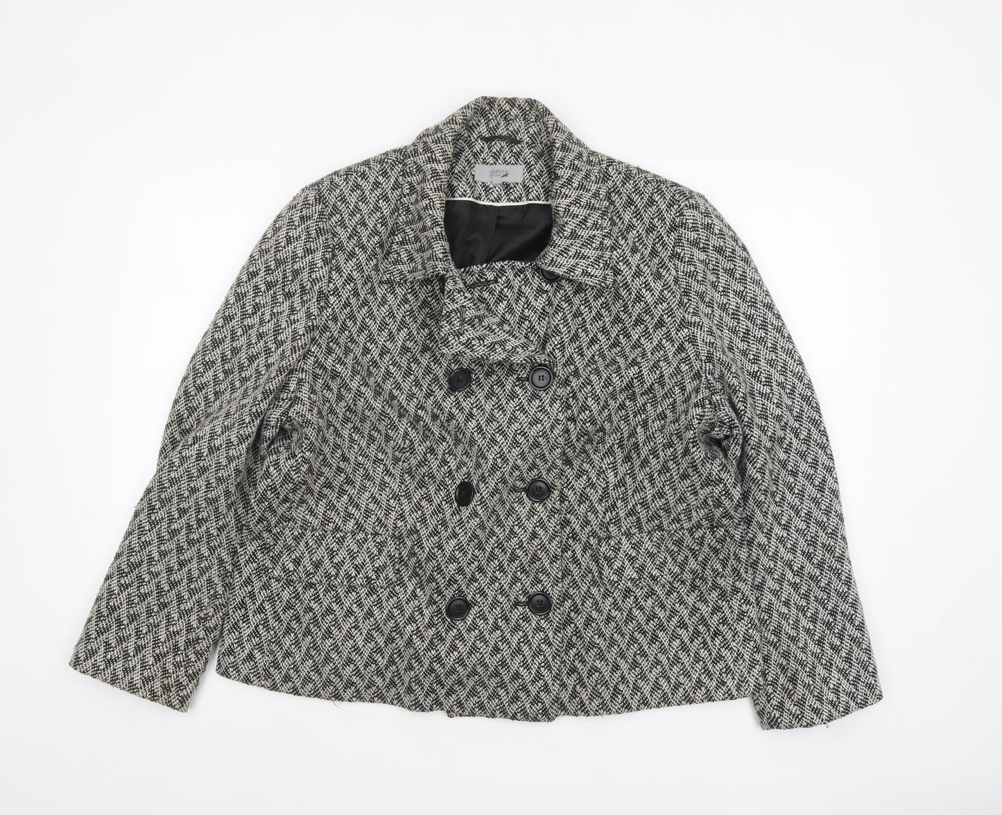 Womens UK Size 22 Marks and Spencer Grey Pea Coat