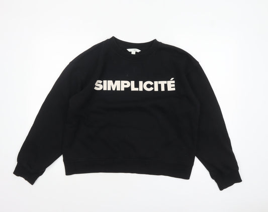 Womens UK Size 12 H&M Black Pullover Sweatshirt