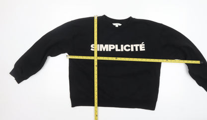 Womens UK Size 12 H&M Black Pullover Sweatshirt