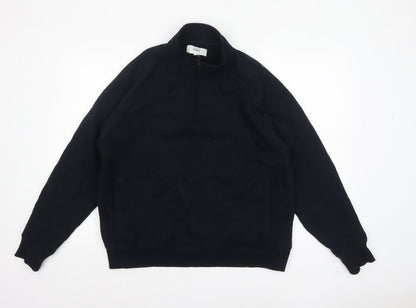 Mens UK Size L Marks and Spencer Black 1/2 Zip Sweatshirt