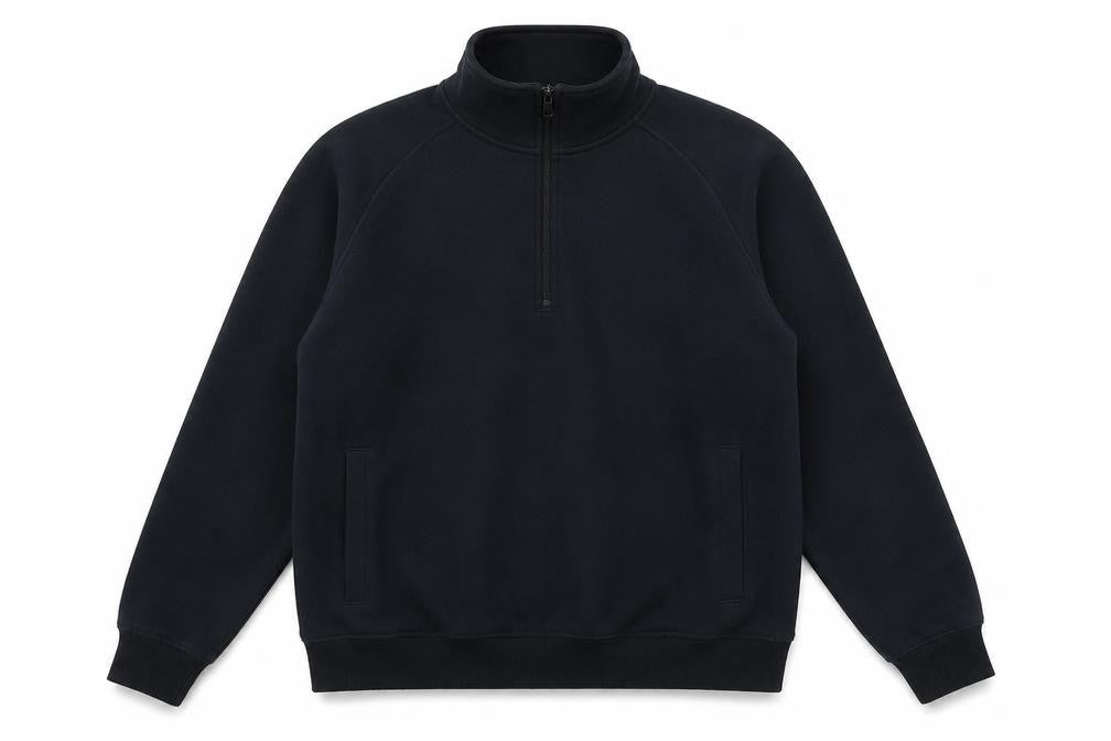 Mens UK Size L Marks and Spencer Black 1/2 Zip Sweatshirt