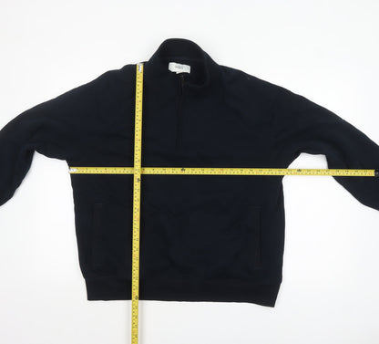 Mens UK Size L Marks and Spencer Black 1/2 Zip Sweatshirt