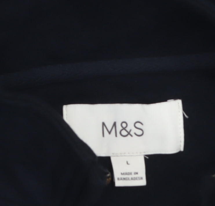Mens UK Size L Marks and Spencer Black 1/2 Zip Sweatshirt