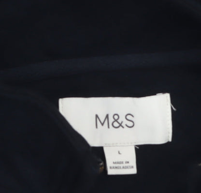 Mens UK Size L Marks and Spencer Black 1/2 Zip Sweatshirt