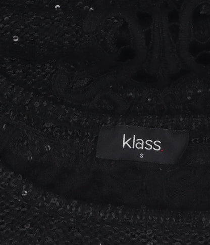 Klass Women's Black Sequin Knit Tunic Jumper Size S