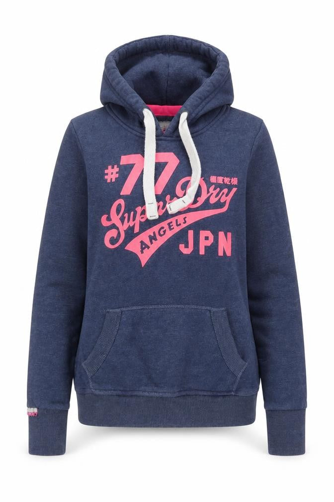 Womens UK Size XS Superdry Blue Pullover Hoodie