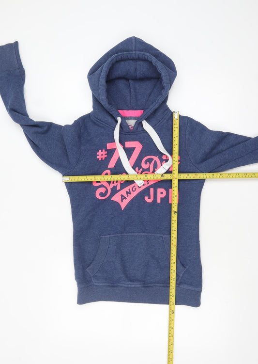 Womens UK Size XS Superdry Blue Pullover Hoodie