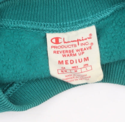 Womens UK Size M Champion Green Pullover Sweatshirt