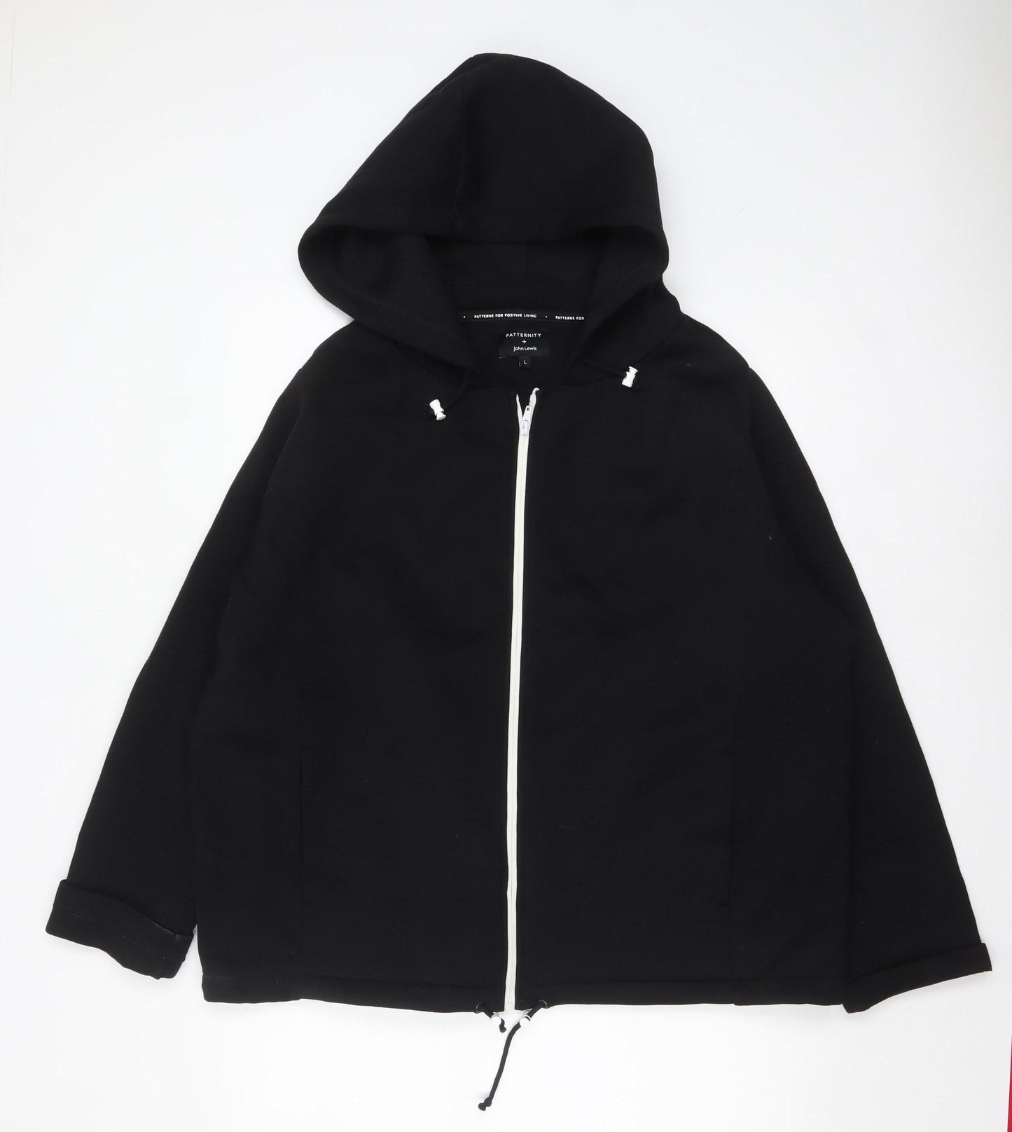 Womens UK Size L John Lewis Black Full Zip Hoodie