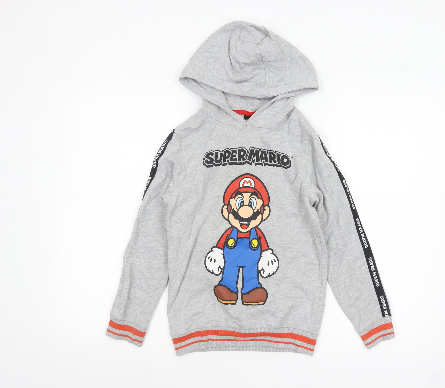 Boys UK Size 8 Years Super Mario Grey Pullover Hoodie