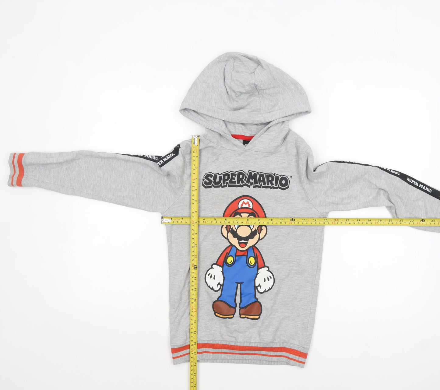 Boys UK Size 8 Years Super Mario Grey Pullover Hoodie