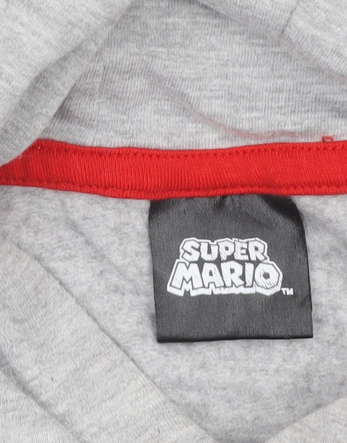 Boys UK Size 8 Years Super Mario Grey Pullover Hoodie