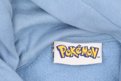 Pokémon Boys Blue Pullover Hoodie 13-14 Years Graphic Print Cotton Blend