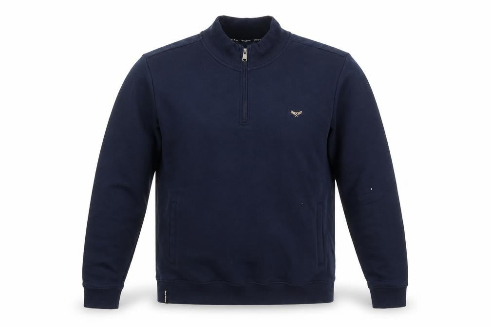 Mens UK Size XL Threadbare Blue 1/4 Zip Sweatshirt