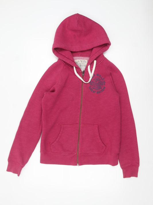 Womens UK Size 12 Jack Wills Pink Full Zip Hoodie