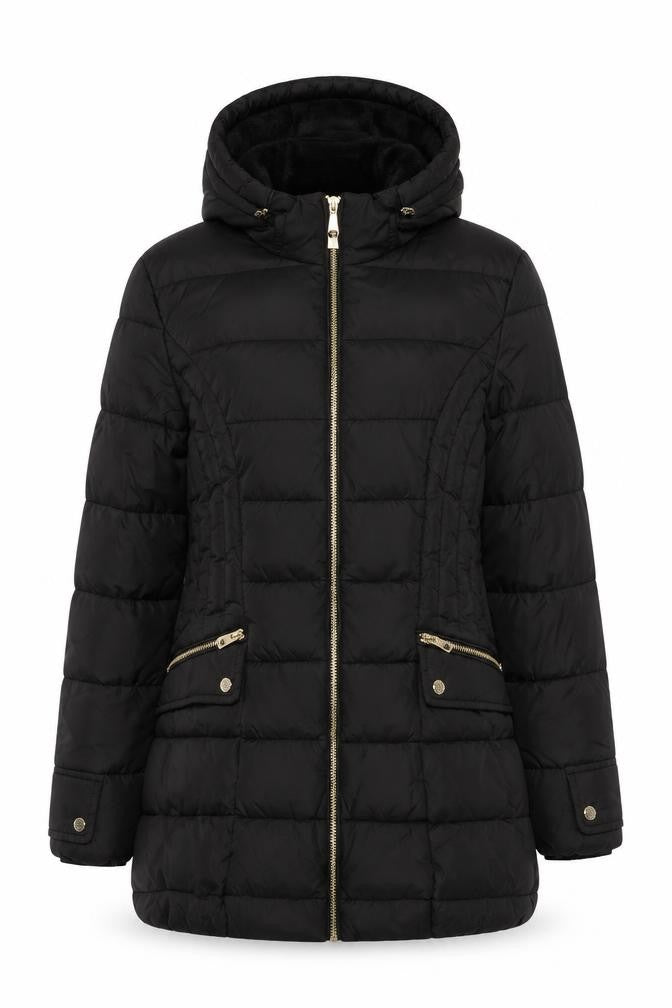 Womens UK Size 8 ELLE Black Puffer Jacket