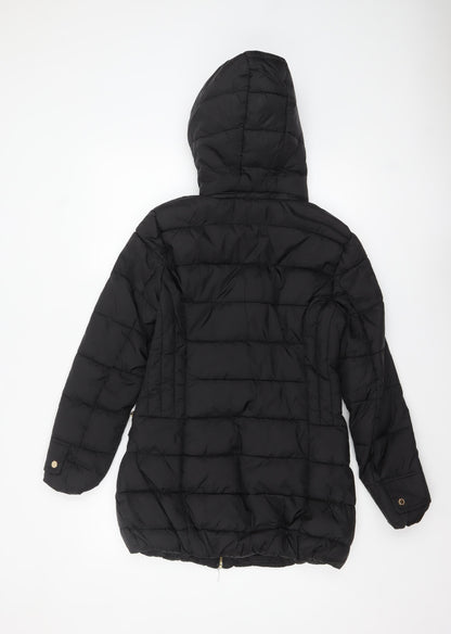Womens UK Size 8 ELLE Black Puffer Jacket