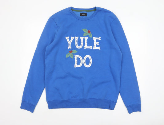 Mens UK Size M M&Co Blue Pullover Sweatshirt