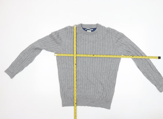 Mens UK Size M Racing Green Grey Pullover Jumper