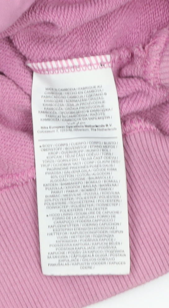 Womens UK Size L Nike Pink Pullover Hoodie