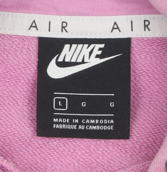 Womens UK Size L Nike Pink Pullover Hoodie