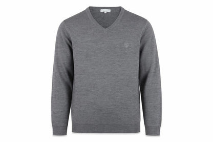 Red Herring Men's Grey V-Neck Acrylic Jumper XL Regular Fit
