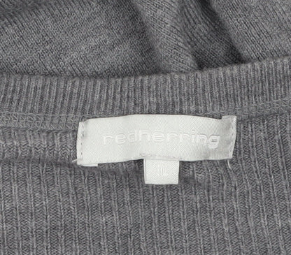 Red Herring Men's Grey V-Neck Acrylic Jumper XL Regular Fit