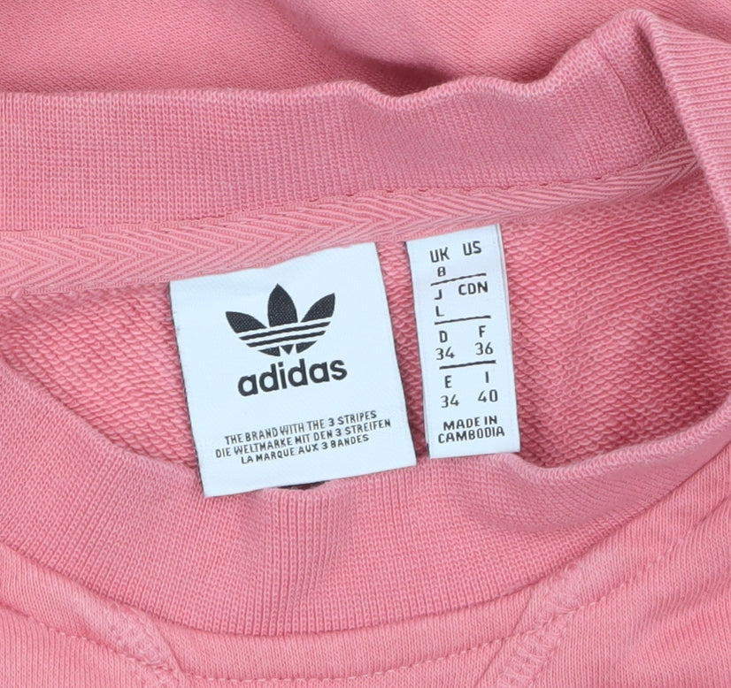 Womens UK Size 8 adidas Pink Pullover Sweatshirt