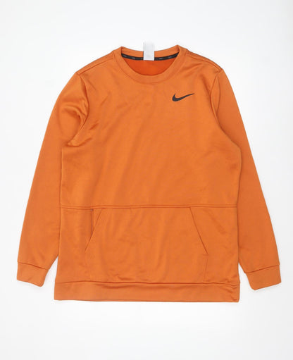 Mens UK Size L Nike Orange Pullover Sweatshirt