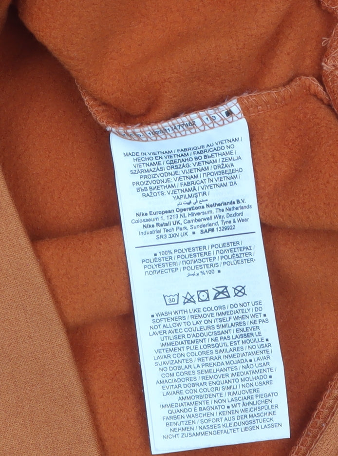 Mens UK Size L Nike Orange Pullover Sweatshirt