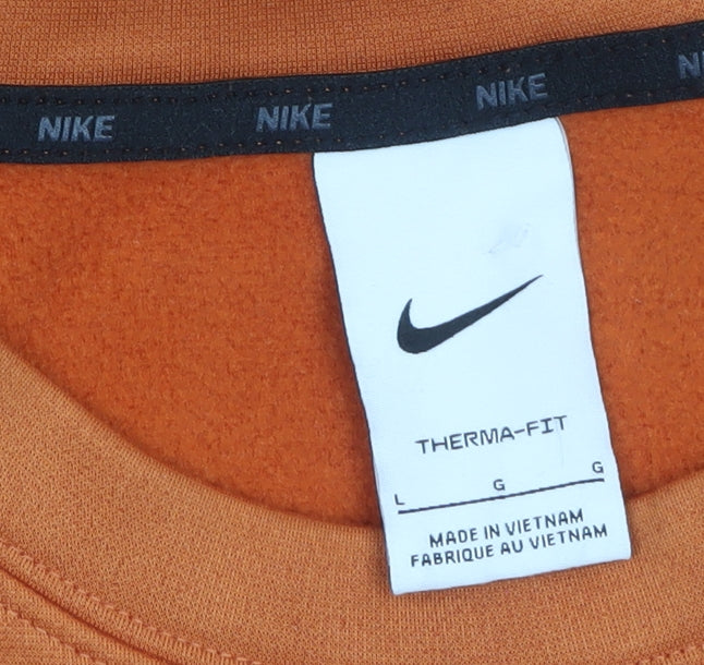 Mens UK Size L Nike Orange Pullover Sweatshirt