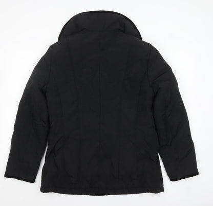 David Nieper Women's Black Size 12 Mid-Length Puffer Coat