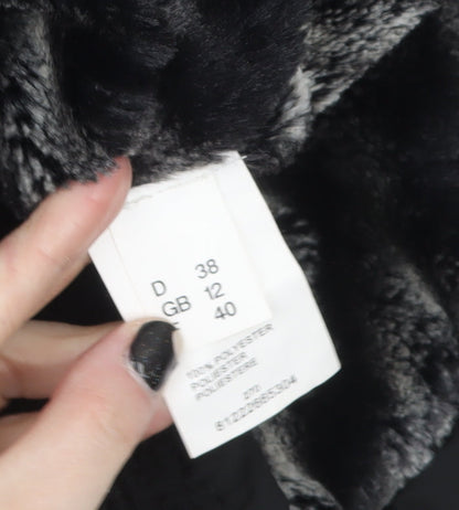 David Nieper Women's Black Size 12 Mid-Length Puffer Coat